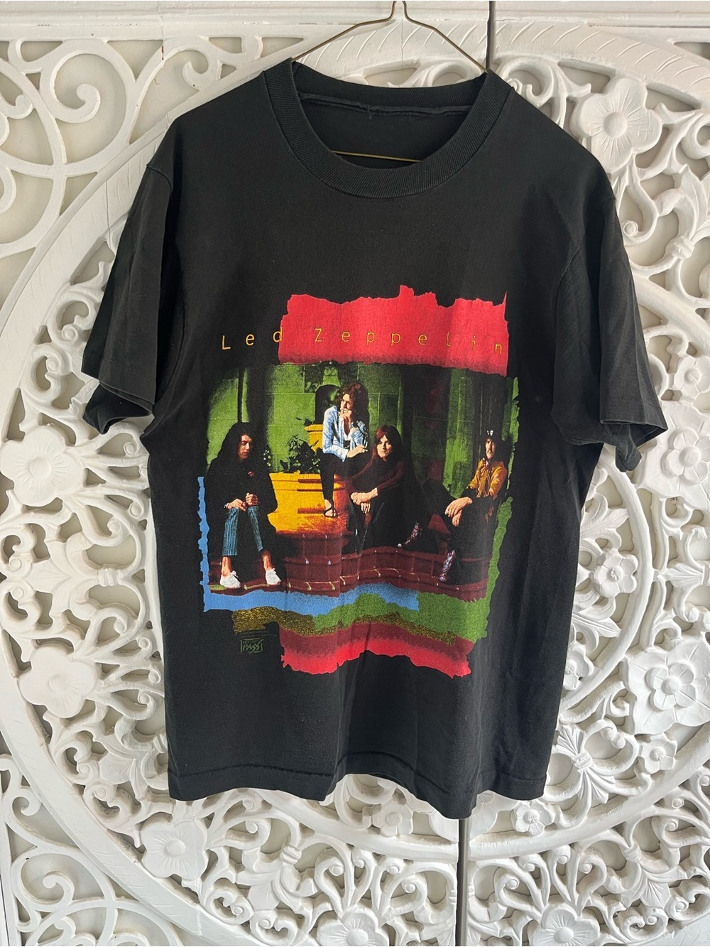 Vintage 90s Led Zeppelin Backstage Pass Zoso Double Sided Tee Single Stitch M